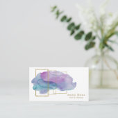 Carte De Visite Aquarelle pourpre magenta chic d'or géométrique de (Debout devant)