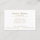 Carte De Visite Aquarelle pourpre magenta géométrique chic d'or de (Dos)