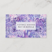 Carte De Visite Aquarelle pourpre rose florale de dreamcatcher de (Devant)