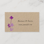 Carte De Visite Aquarelle pourpre unique artistique de bourgeons (Dos)