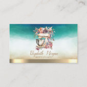 Carte De Visite Aquarelle professionnelle élégante Fleurs mélangeu (Devant)