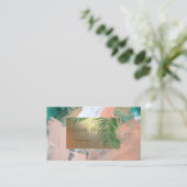 Carte De Visite Aquarelle professionnelle moderne, Feuille de palm (Debout devant)