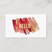 Carte De Visite Aquarelle professionnelle moderne rouge et or (Devant)