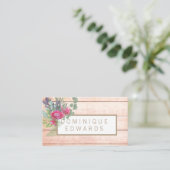 Carte De Visite Aquarelle Protea Floral Rustique (Debout devant)