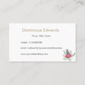 Carte De Visite Aquarelle Protea Floral Rustique (Dos)