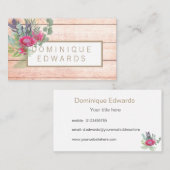 Carte De Visite Aquarelle Protea Floral Rustique (Devant / Derrière)