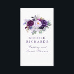 Carte De Visite Aquarelle Purple Floral Élégant Bohème<br><div class="desc">Fleurs violettes élégantes et cartes de visite modernes</div>