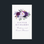 Carte De Visite Aquarelle Purple Floral Élégant Bohème<br><div class="desc">Fleurs violettes élégantes et cartes de visite modernes</div>