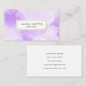 Carte De Visite Aquarelle Purple Professionnel (Devant / Derrière)