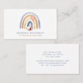 Carte De Visite Aquarelle Rainbow Bear Garderie (Devant / Derrière)