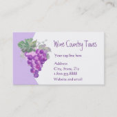 Carte De Visite Aquarelle Raisins Vins Campagne ou Vignoble (Devant)