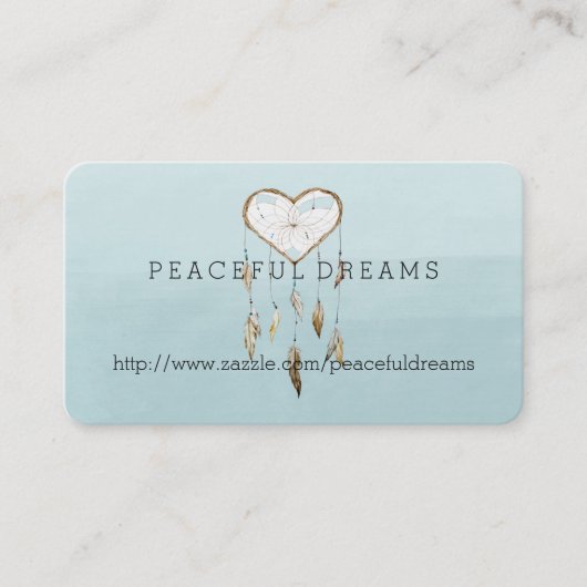 Carte De Visite Aquarelle rêveuse bleue de receveur (Devant)