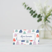 Carte De Visite Aquarelle Rocks Corail & Blue Jewelry Designer (Debout devant)