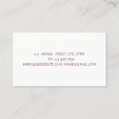 Carte De Visite Aquarelle romantique moderne classique Floral, Bla (Dos)