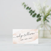 carte de visite aquarelle rose (Debout devant)