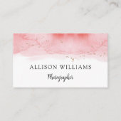 Carte De Visite Aquarelle rose (Devant)