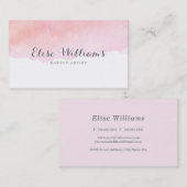 Carte De Visite Aquarelle rose (Devant / Derrière)