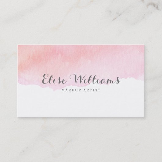 Carte De Visite Aquarelle rose (Devant)