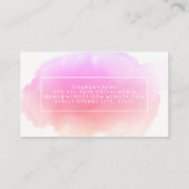 Carte De Visite Aquarelle rose (Dos)