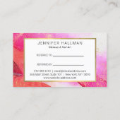 Carte De Visite Aquarelle rose Abstraite (Dos)
