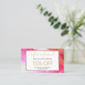 Carte De Visite Aquarelle rose Abstraite (Debout devant)