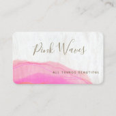 Carte De Visite Aquarelle rose Abstraite artistique Bois C (Devant)