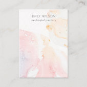 Carte De Visite Aquarelle rose Abstraite - Écran de bijoux vierges (Devant)