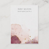 Carte De Visite Aquarelle rose Abstraite - Écran de bijoux vierges (Devant)