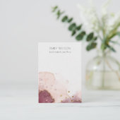 Carte De Visite Aquarelle rose Abstraite - Écran de bijoux vierges (Debout devant)