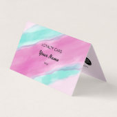 Carte De Visite Aquarelle rose Aquamarine Loyauté professionnelle (Devant)
