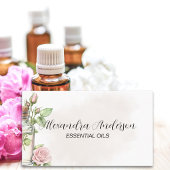 Carte De Visite Aquarelle Rose Aromathérapie Florale Huiles essent