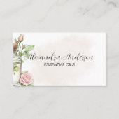 Carte De Visite Aquarelle Rose Aromathérapie Florale Huiles essent (Devant)