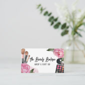 Carte De Visite Aquarelle rose Artiste maquillage de beauté (Debout devant)