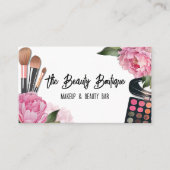 Carte De Visite Aquarelle rose Artiste maquillage de beauté (Devant)