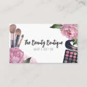 Carte De Visite Aquarelle rose Artiste maquillage de beauté (Devant)