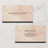 Carte De Visite Aquarelle rose avec finition Denim (Devant / Derrière)