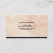 Carte De Visite Aquarelle rose avec finition Denim (Dos)