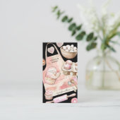 Carte De Visite Aquarelle rose Baker Articles de cuisine (Debout devant)