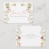 Carte De Visite Aquarelle rose Beige esthétique Florale (Devant / Derrière)