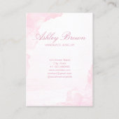 Carte De Visite Aquarelle rose Bijoux artisanal Écran d'oreille (Dos)