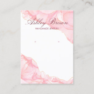 Carte De Visite Aquarelle rose Bijoux artisanal Écran d'oreille