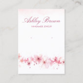 Carte De Visite Aquarelle rose Bijoux artisanal Écran d'oreille (Devant)