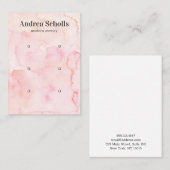 Carte De Visite Aquarelle rose bijoux en gras 3 oreille (Devant / Derrière)