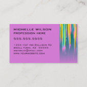 Carte De Visite Aquarelle rose bleu jaune Paint (Dos)