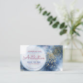 Carte De Visite Aquarelle rose bleue Créative Coach Entrepreneurs (Debout devant)