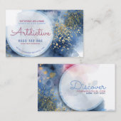 Carte De Visite Aquarelle rose bleue Créative Coach Entrepreneurs (Devant / Derrière)