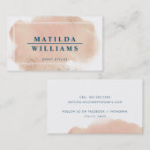 Carte De Visite Aquarelle rose-blush design INK (Devant / Derrière)