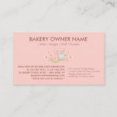 Carte De Visite Aquarelle rose Boulangerie Logo Floral (Dos)