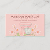 Carte De Visite Aquarelle rose Boulangerie Logo Floral (Devant)