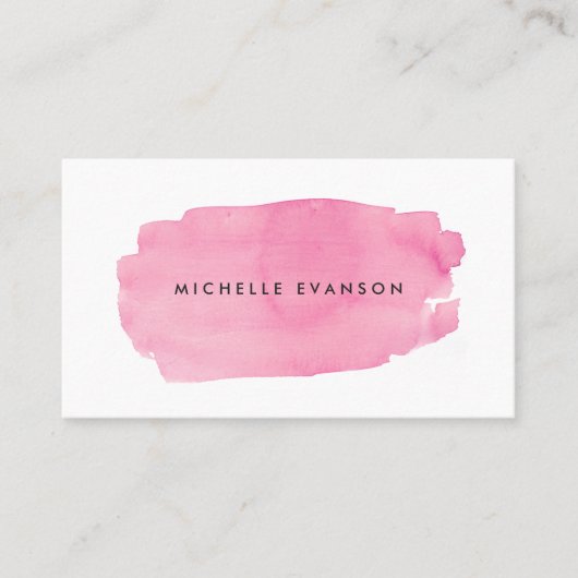 Carte De Visite Aquarelle rose brosse créative (Devant)